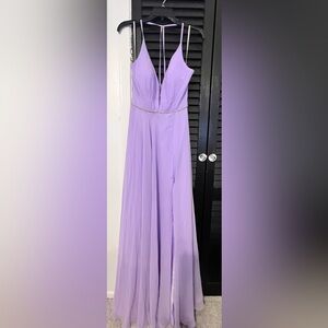 Lulu’s Purple gown with stitched on diamond belt
